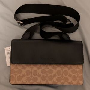 Coach Black and Brown Signature Crossbody